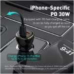 شارژر فندکی 60 وات الدینیو مدل C103 به همراه کابل USB-C - Image 11